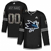 Customized Men's Sharks Any Name & Number Black Shadow Logo Print Adidas Jersey,baseball caps,new era cap wholesale,wholesale hats